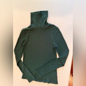 BP Nordstrom Green Ribbed Turtleneck Top Size Small Soft Stretch